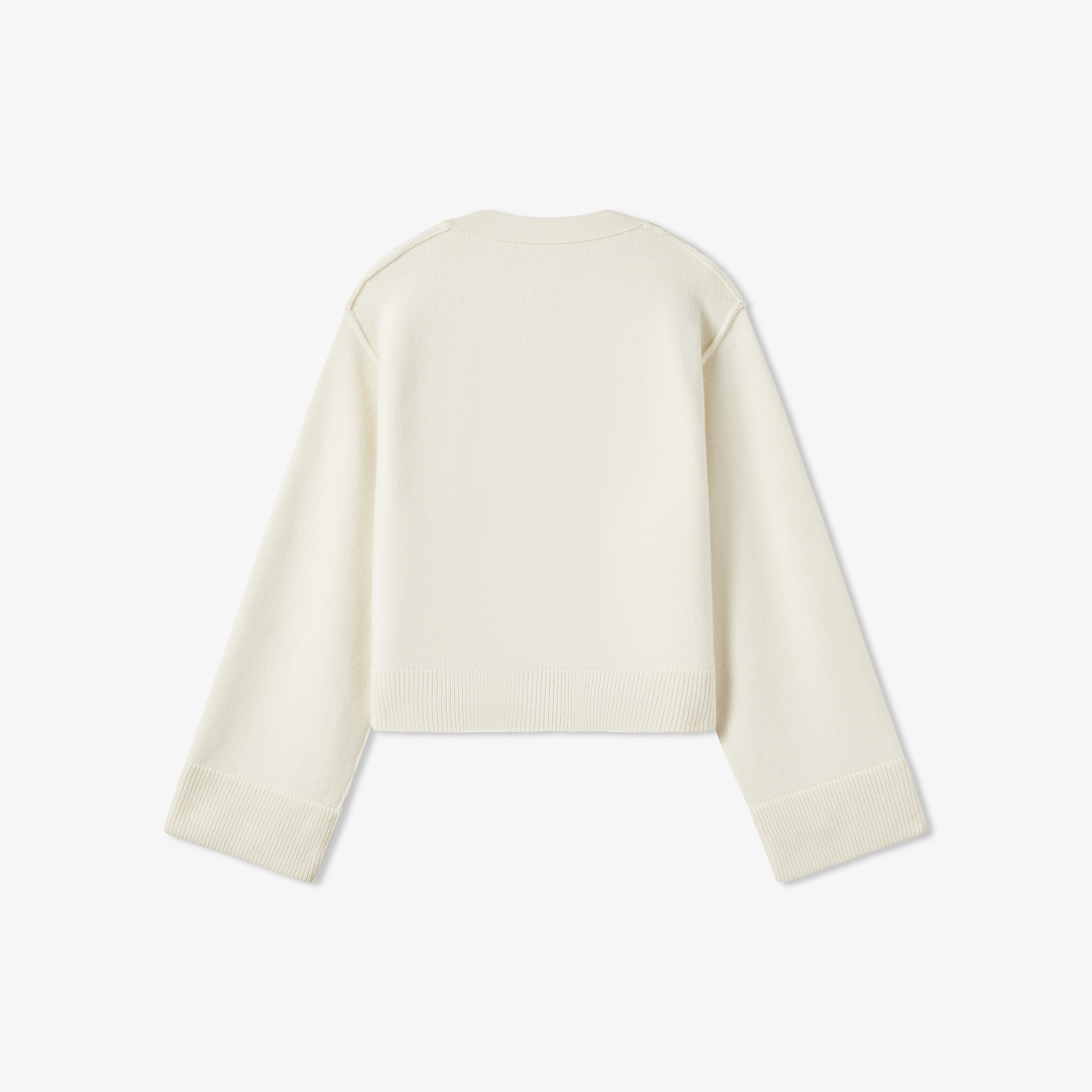 Off-white oversized wool cashmere cardigan for men and women, long sleeve knit sweater with front button closure