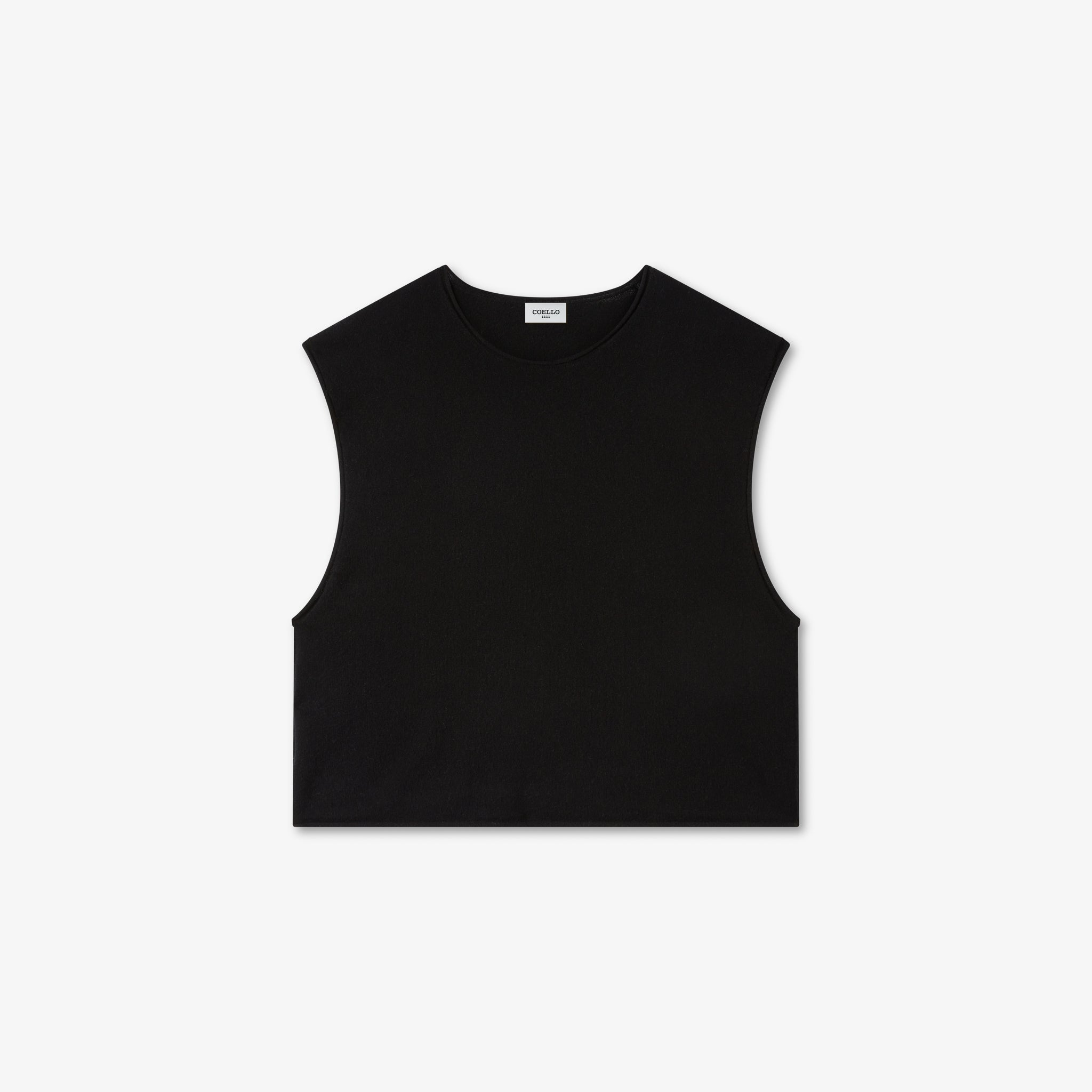 Black Wool Cashmere Sleeveless Tee