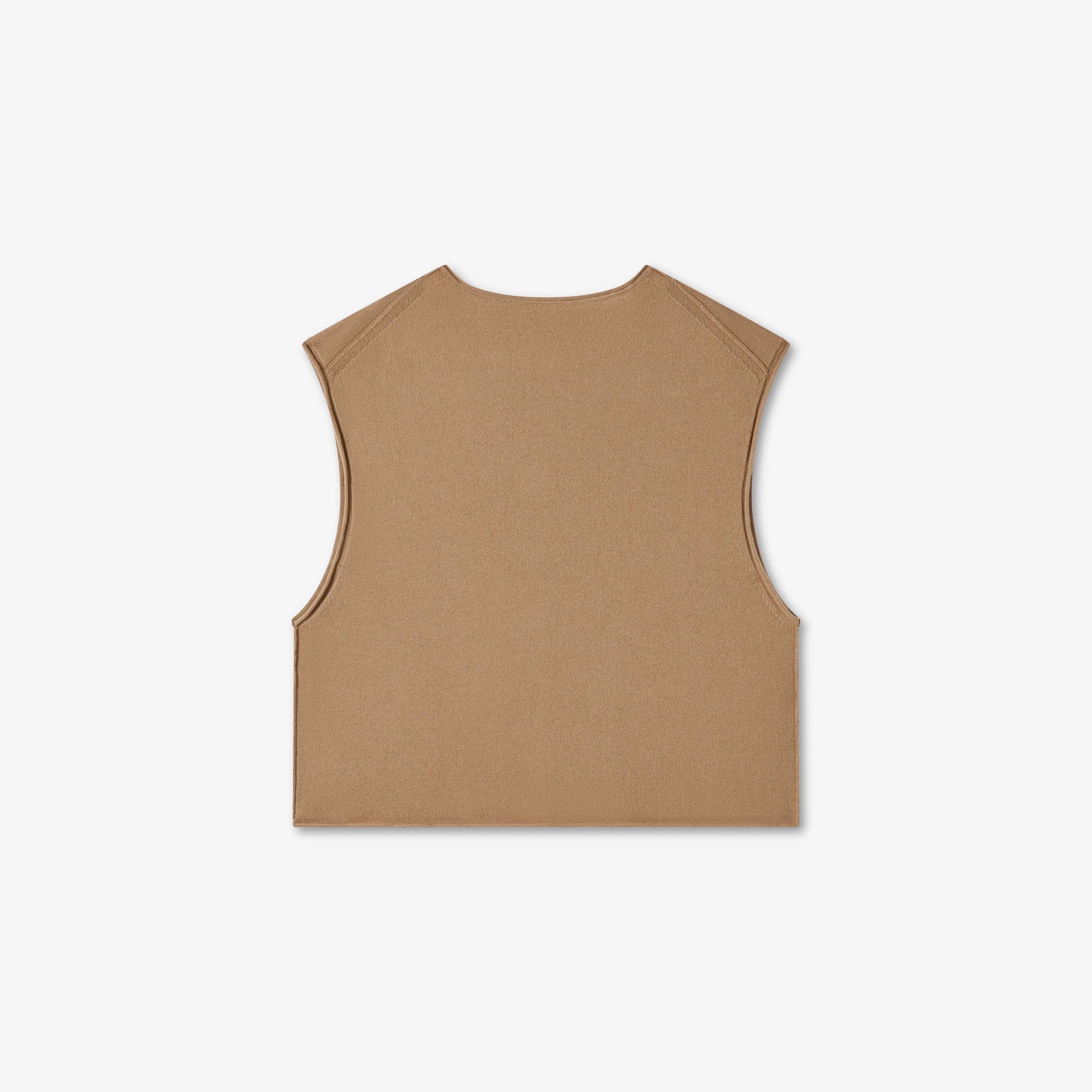 Camel Wool Cashmere Sleeveless Tee