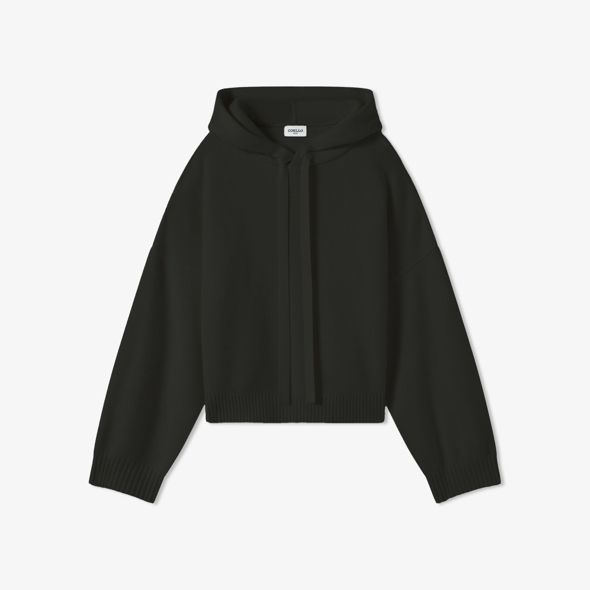 Black Wool Cashmere Hoodie