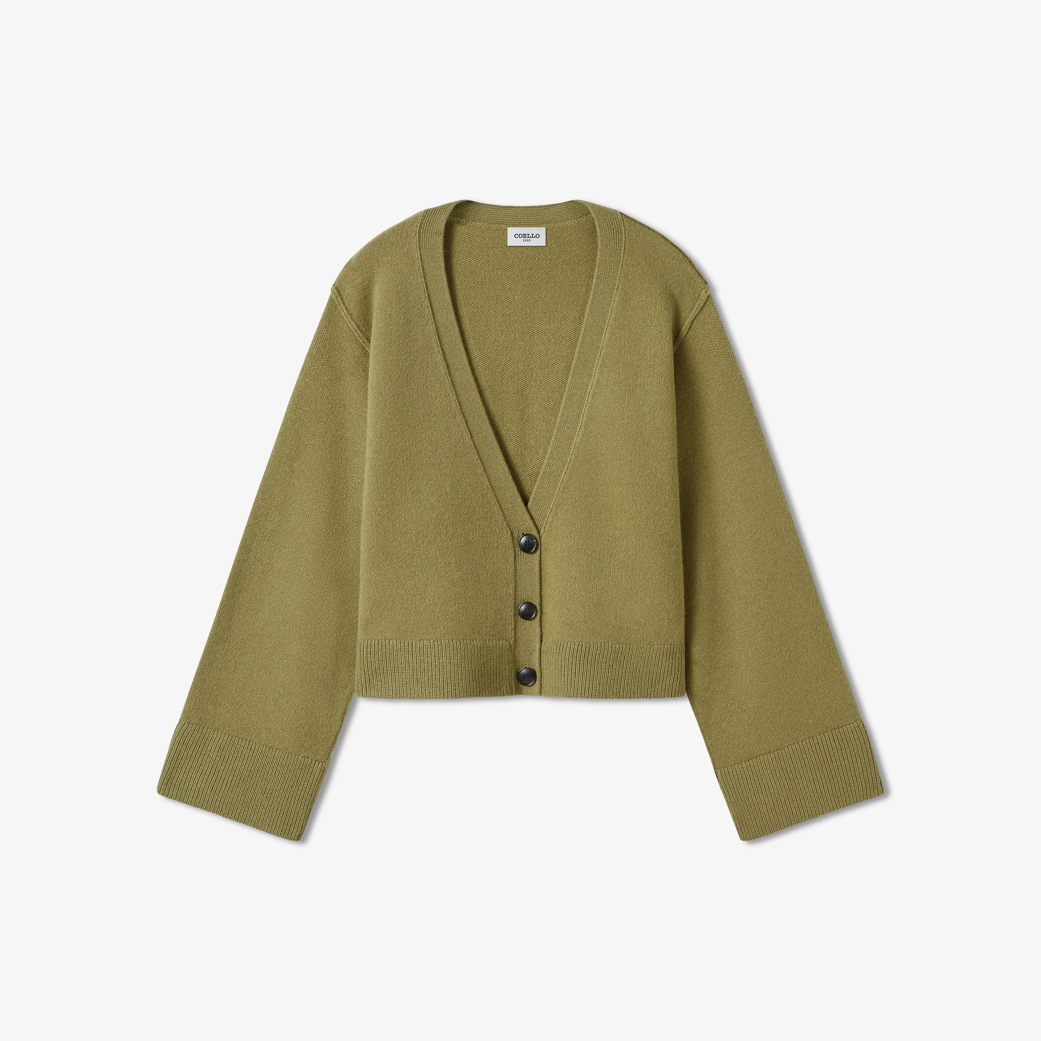 Olive Wool Cashmere Cardigan
