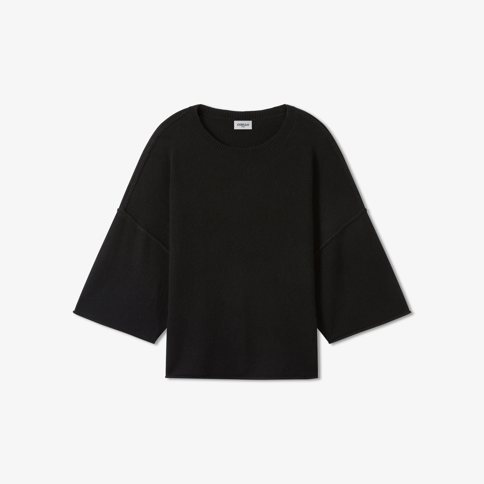 Black Wool Cashmere Tee