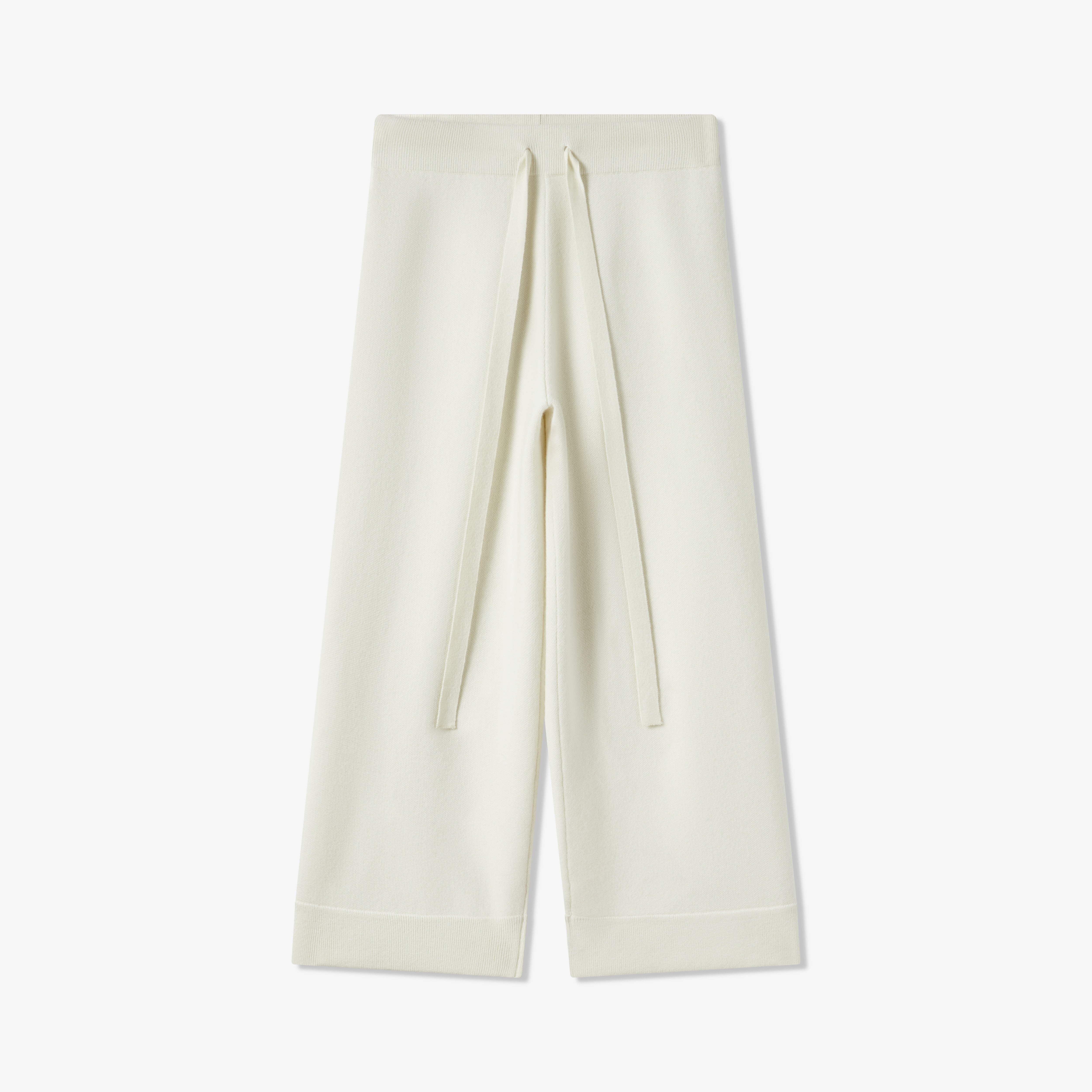 Off-white wide-leg lounge pants in wool cashmere with back pockets
