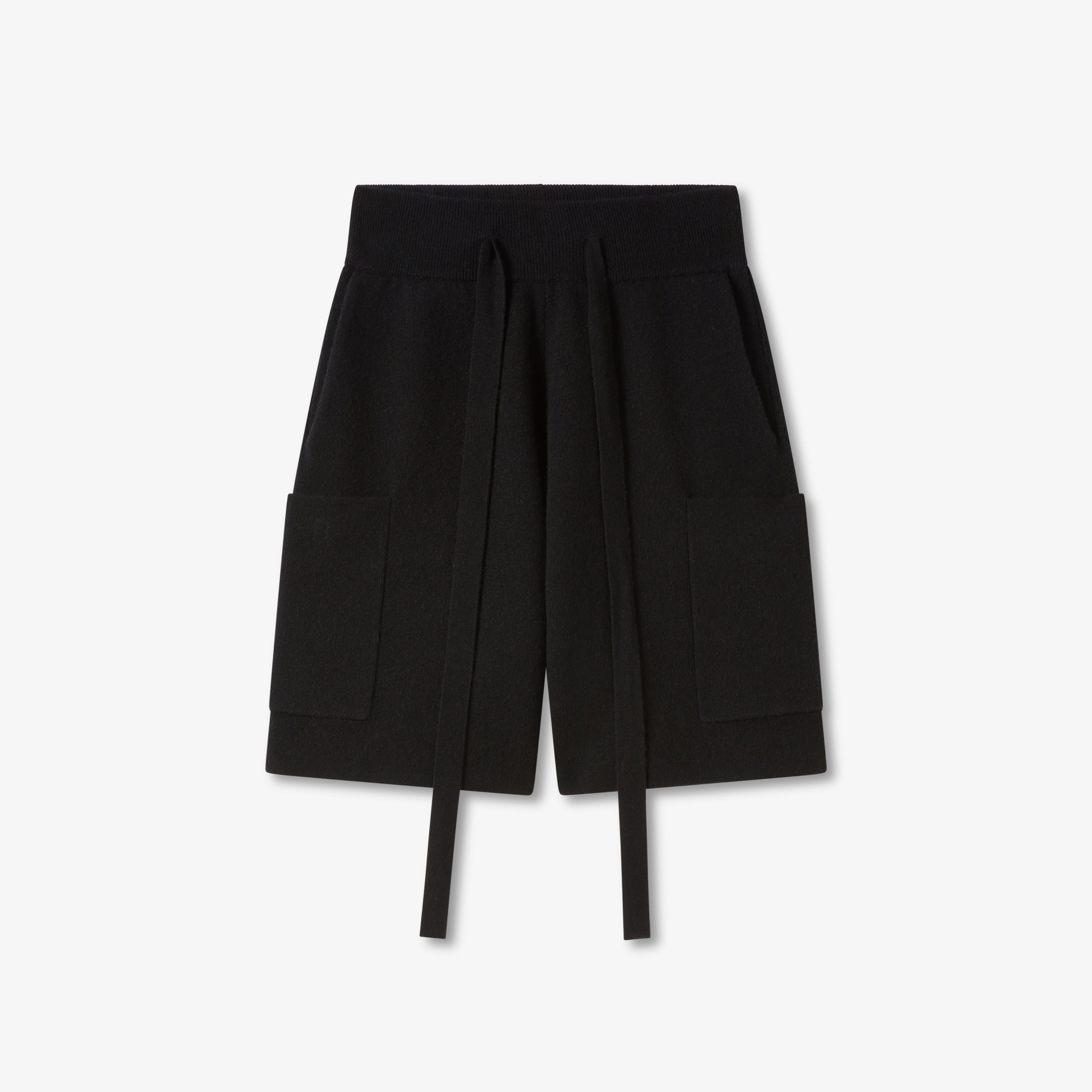 Black Wool Cashmere Cargo Short