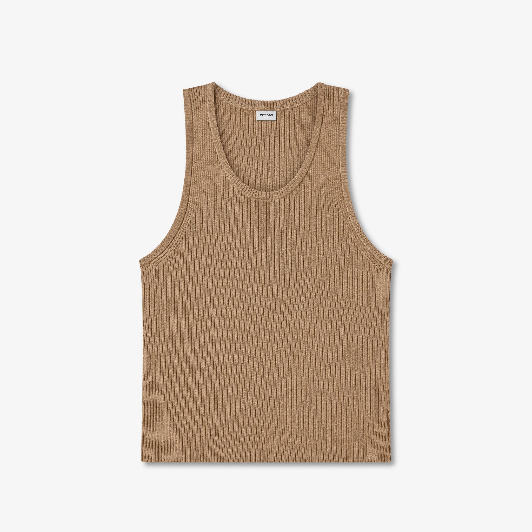 Camel Wool Cashmere Rib Tank