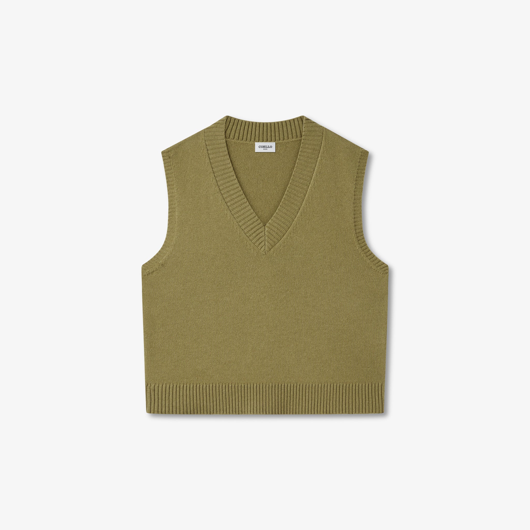 Olive Wool Cashmere Vest