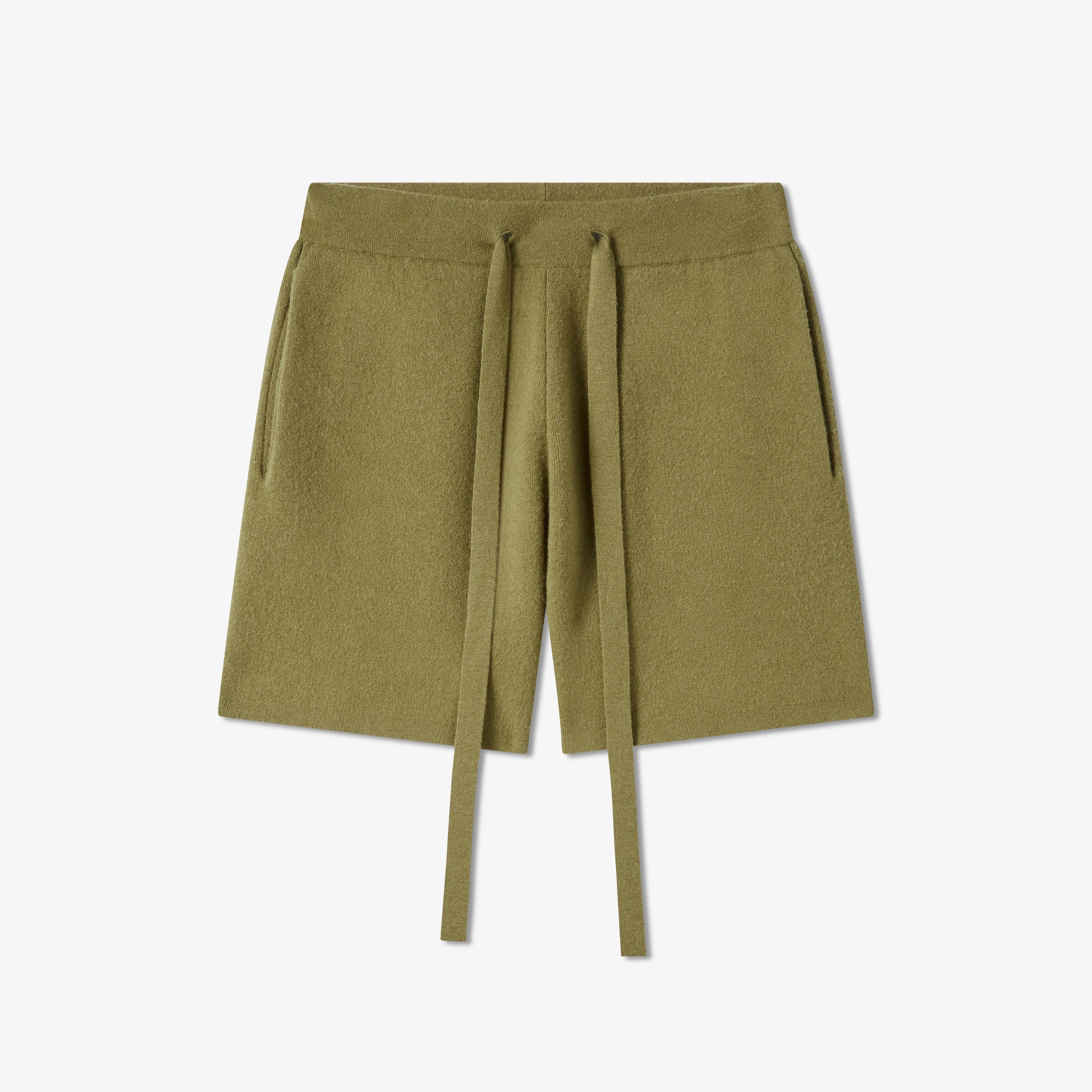 Olive Wool Cashmere Relaxed Short