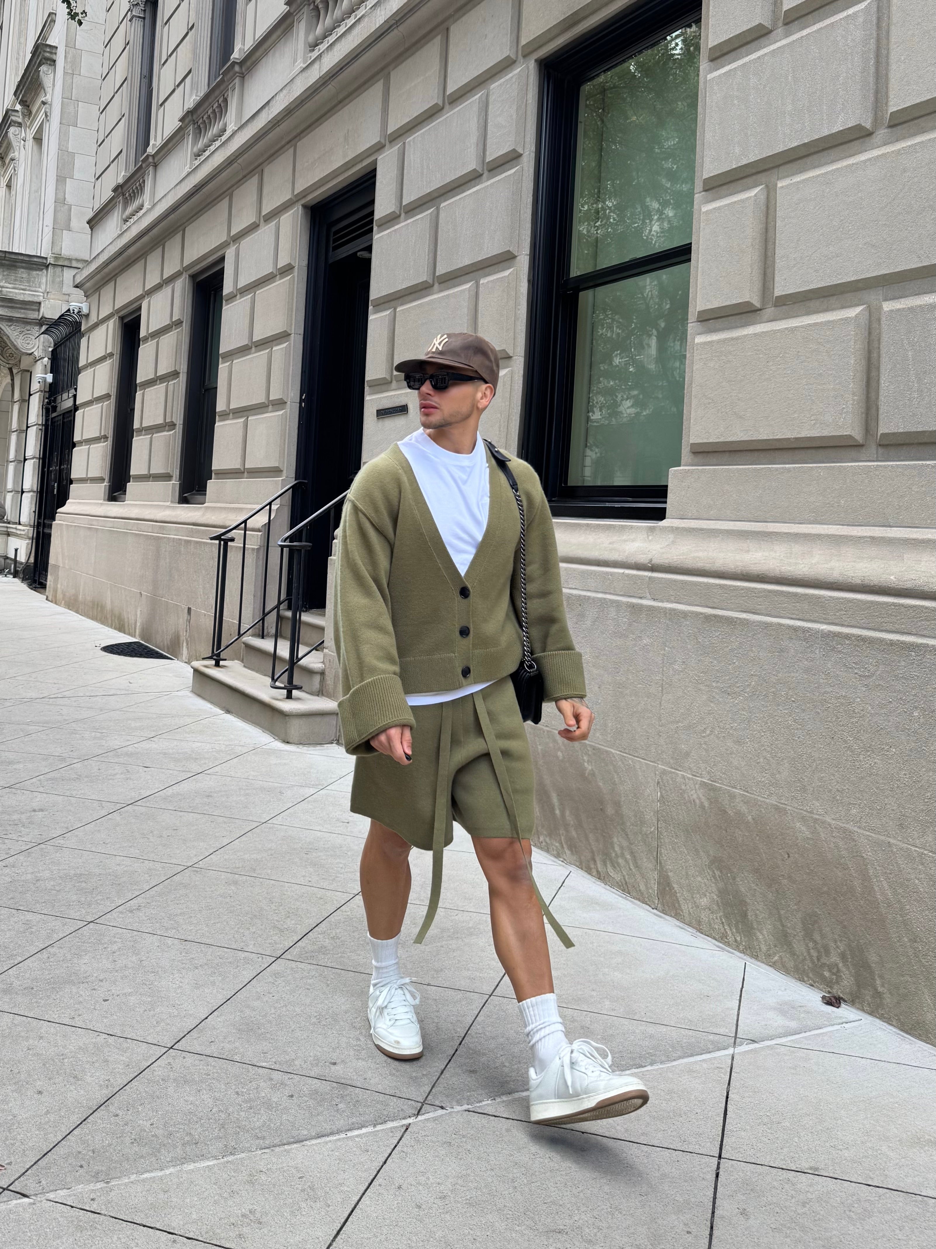 Olive Wool Cashmere Cardigan